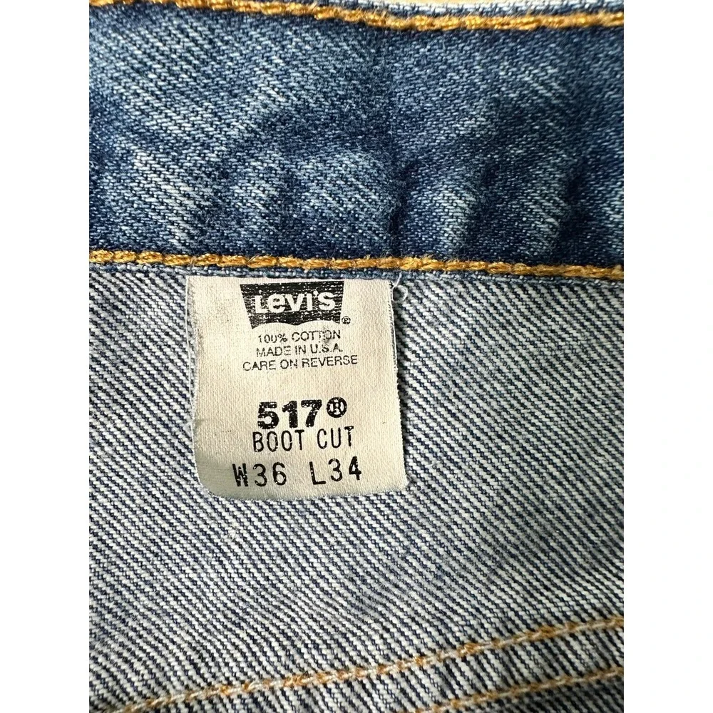Levi's 517 Jeans Mens 36x34 Blue Boot USA Y2K Western Cowboy Vintage